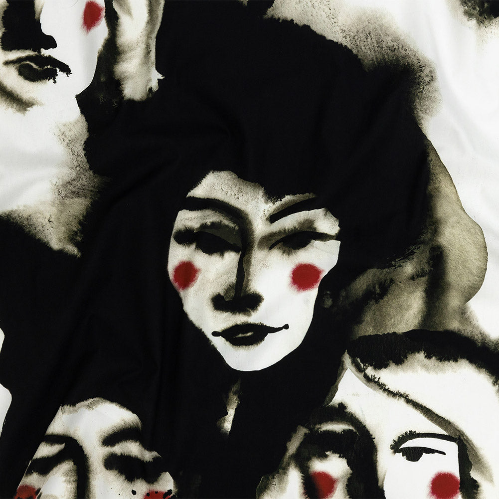 Mood Exclusive Caviar and Red Unearthly Portrait Cotton Poplin Mood Exclusive Caviar and Red Unearthly Portrait Cotton Poplin