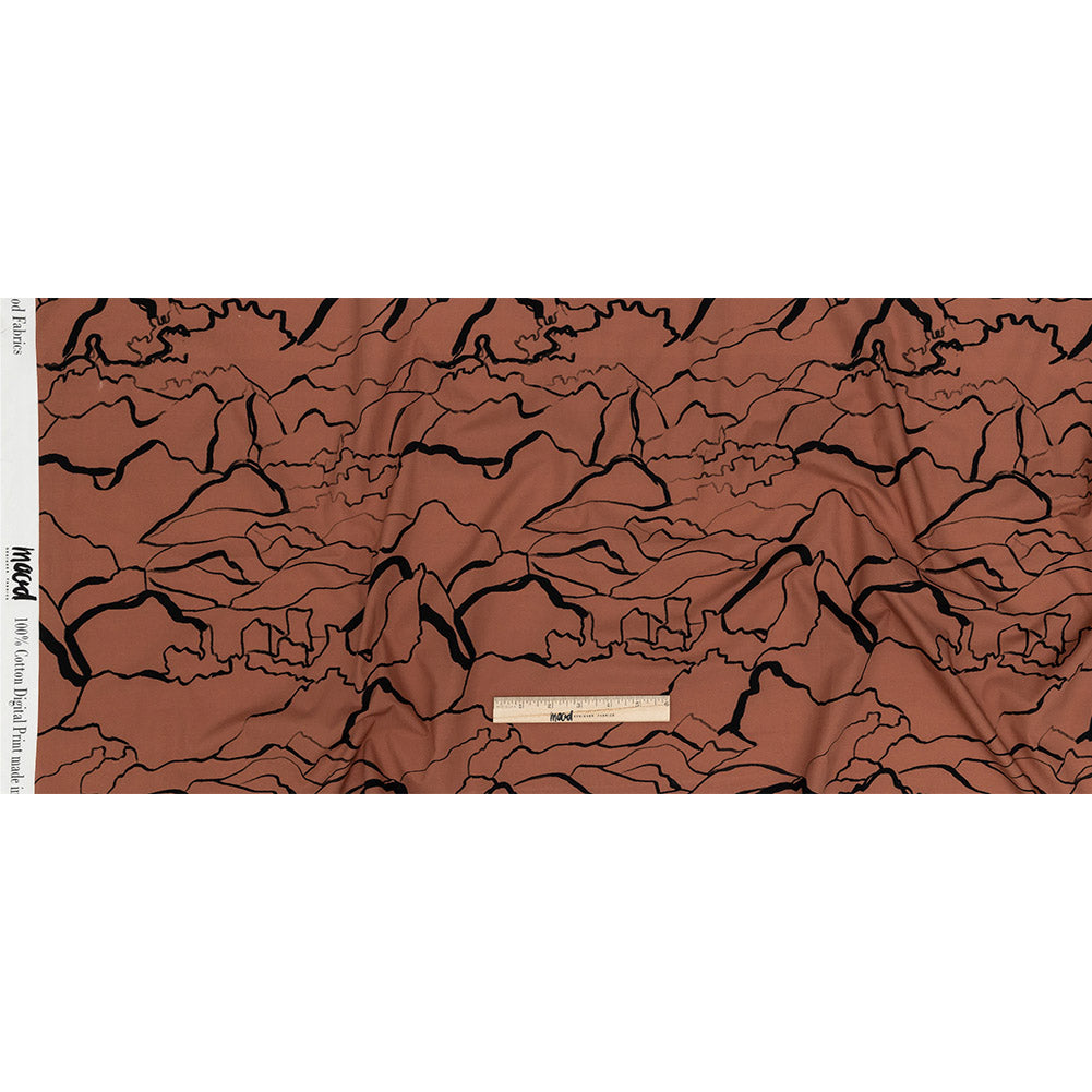 Mood Exclusive Carmine Rose Mountain Brushstrokes Cotton Poplin Full Mood Exclusive Carmine Rose Mountain Brushstrokes Cotton Poplin Full