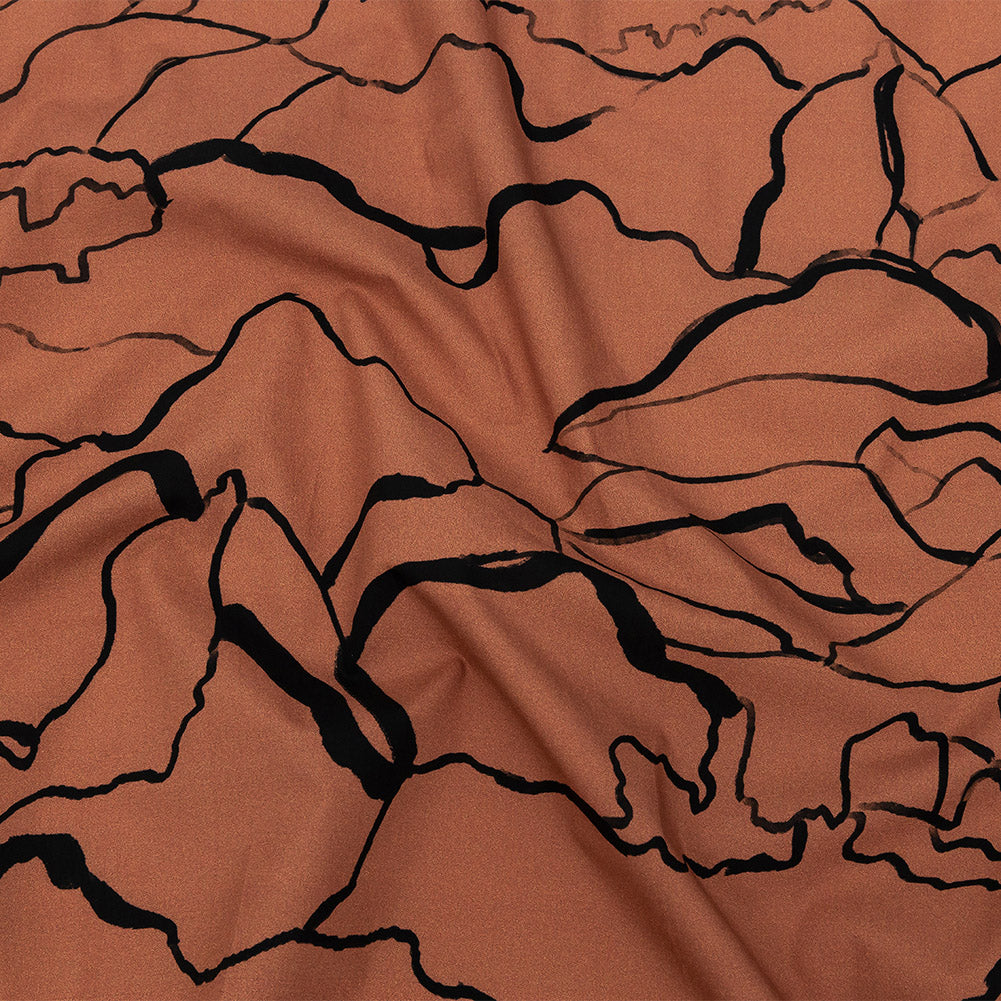Mood Exclusive Carmine Rose Mountain Brushstrokes Cotton Poplin Mood Exclusive Carmine Rose Mountain Brushstrokes Cotton Poplin