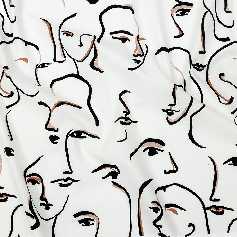 Mood Exclusive White Abstract Concepts Cotton Poplin Mood Exclusive White Abstract Concepts Cotton Poplin