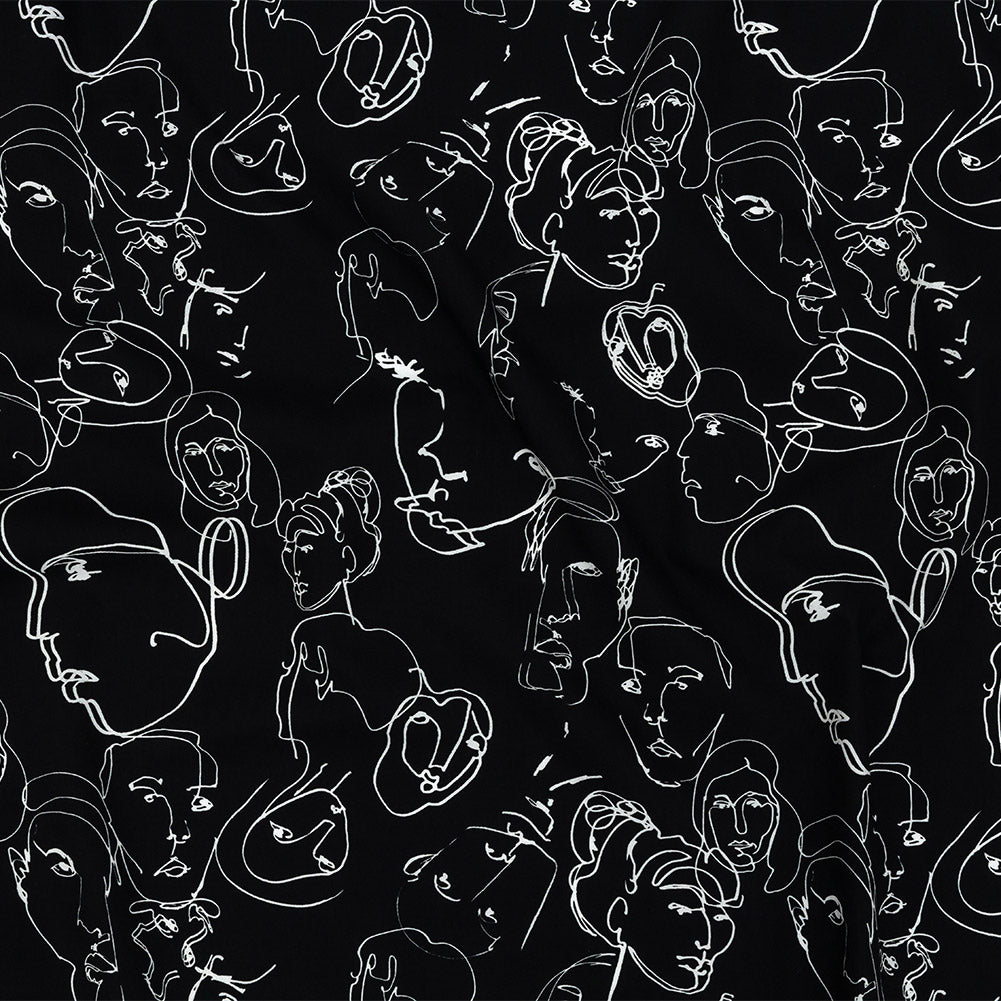 Mood Exclusive Black Candid Countenance Cotton Poplin Mood Exclusive Black Candid Countenance Cotton Poplin