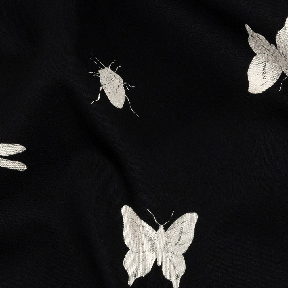 Mood Exclusive Black Porchlight Entomology Stretch Cotton Sateen Detail Mood Exclusive Black Porchlight Entomology Stretch Cotton Sateen Detail