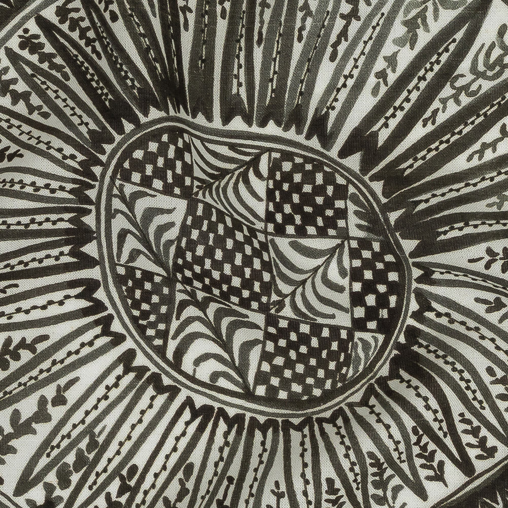 Lightweight Viscose-Linen Woven Print - Black and White Medallion and Geometric Squares - Mood Exclusive Large Heliocentric Full Lightweight Viscose-Linen Woven Print - Black and White Medallion and Geometric Squares - Mood Exclusive Large Heliocentric Full