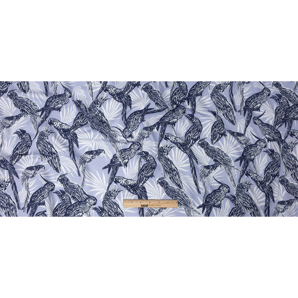 Rayon Batiste Print - Light Blue Birds and Leaves - Mood Exclusive Cockatoo Collective Full Rayon Batiste Print - Light Blue Birds and Leaves - Mood Exclusive Cockatoo Collective Full