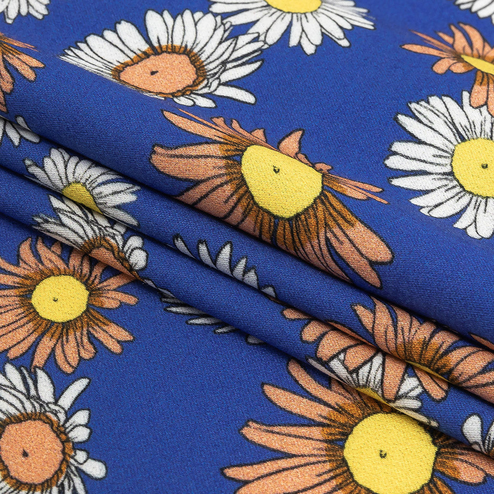 Rayon Batiste Print - Cobalt Floral - Mood Exclusive Lazy Daisy Days Folded Rayon Batiste Print - Cobalt Floral - Mood Exclusive Lazy Daisy Days Folded