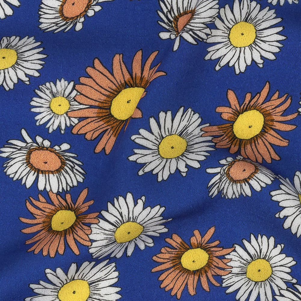 Rayon Batiste Print - Cobalt Floral - Mood Exclusive Lazy Daisy Days Detail Rayon Batiste Print - Cobalt Floral - Mood Exclusive Lazy Daisy Days Detail