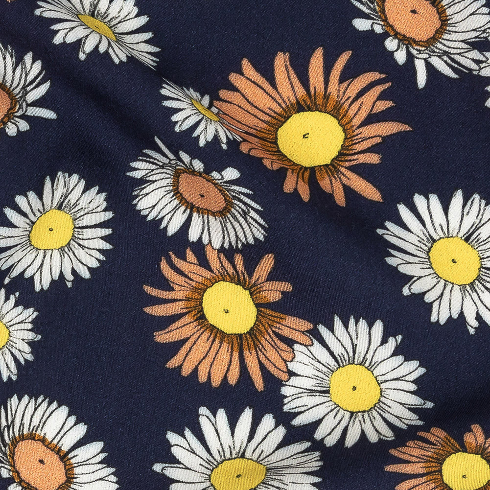 Rayon Batiste Print - Navy Floral - Mood Exclusive Navy Lazy Daisy Days Detail Rayon Batiste Print - Navy Floral - Mood Exclusive Navy Lazy Daisy Days Detail