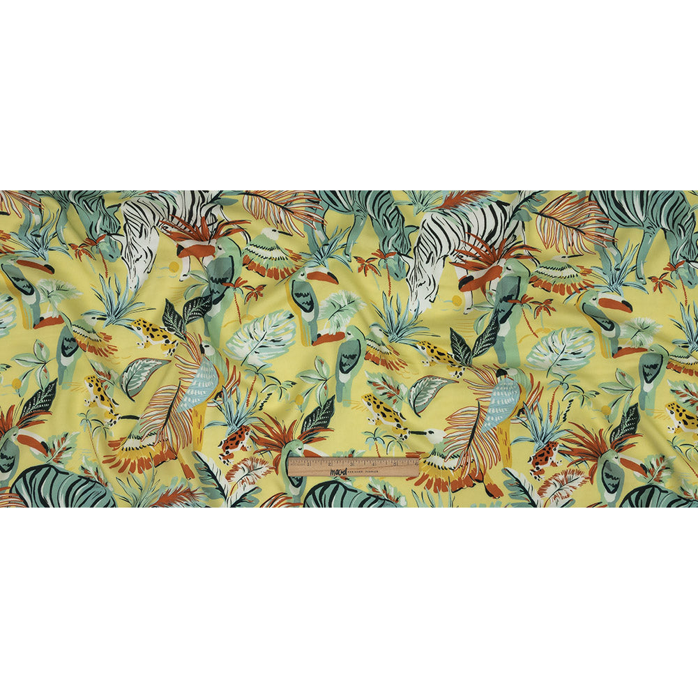 Rayon Batiste Print - Mellow Yellow, Sage and Orange Zebras and Birds - Mood Exclusive Mellow Yellow Birds of Play Full Rayon Batiste Print - Mellow Yellow, Sage and Orange Zebras and Birds - Mood Exclusive Mellow Yellow Birds of Play Full