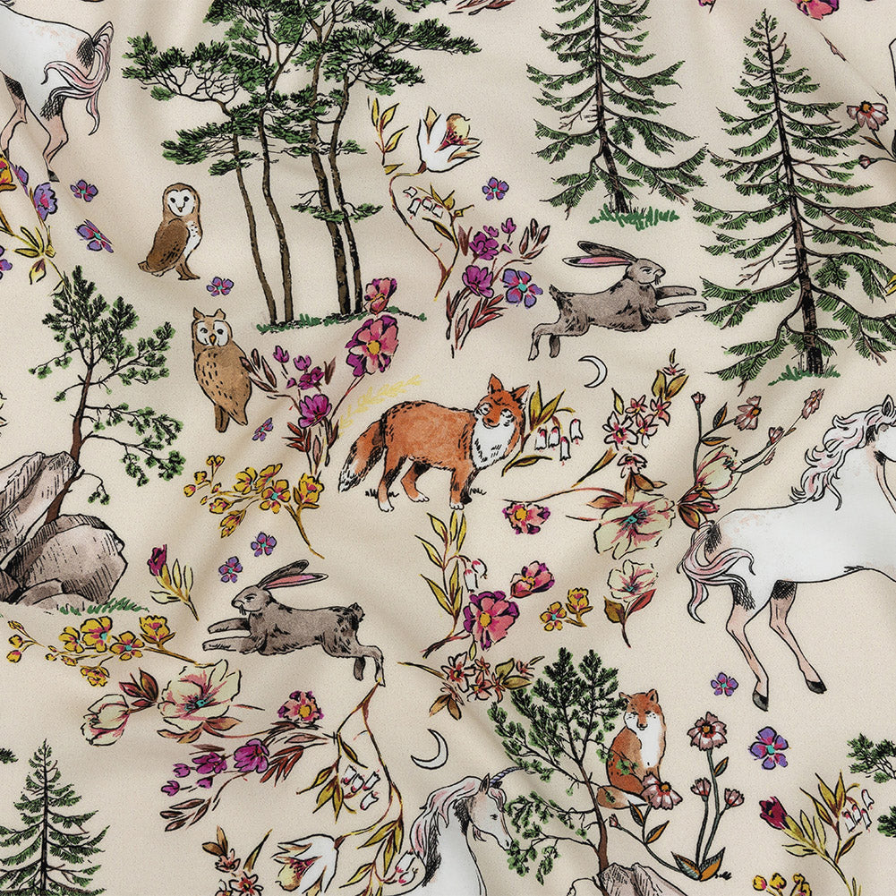 Mood Exclusive Ecru Wildwood Enchantments Viscose Twill Mood Exclusive Ecru Wildwood Enchantments Viscose Twill