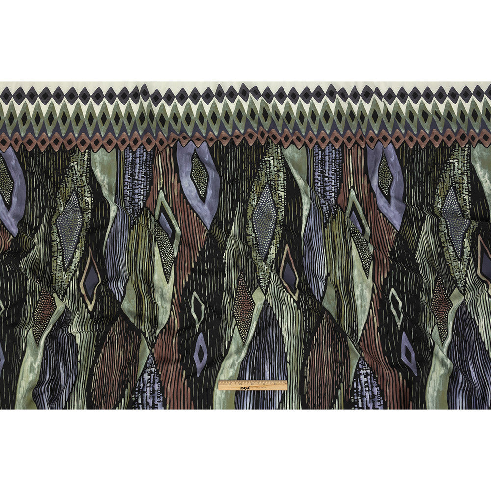 Viscose Twill Panel - Black, Green and Purple Painterly Geometric - Mood Exclusive Lake Lines Full Viscose Twill Panel - Black, Green and Purple Painterly Geometric - Mood Exclusive Lake Lines Full
