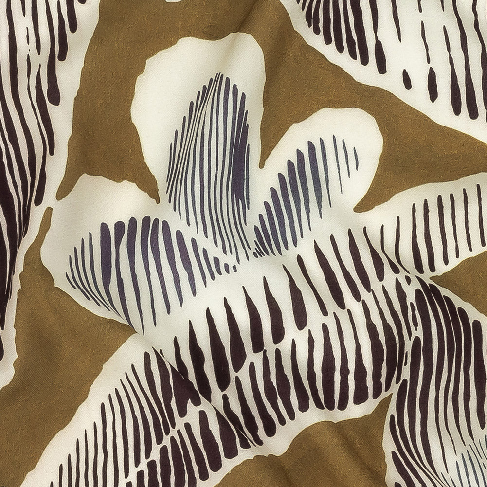 Viscose Twill Panel - Navy and Olive Abstracted Floral - Mood Exclusive Texture Transverse Detail Viscose Twill Panel - Navy and Olive Abstracted Floral - Mood Exclusive Texture Transverse Detail