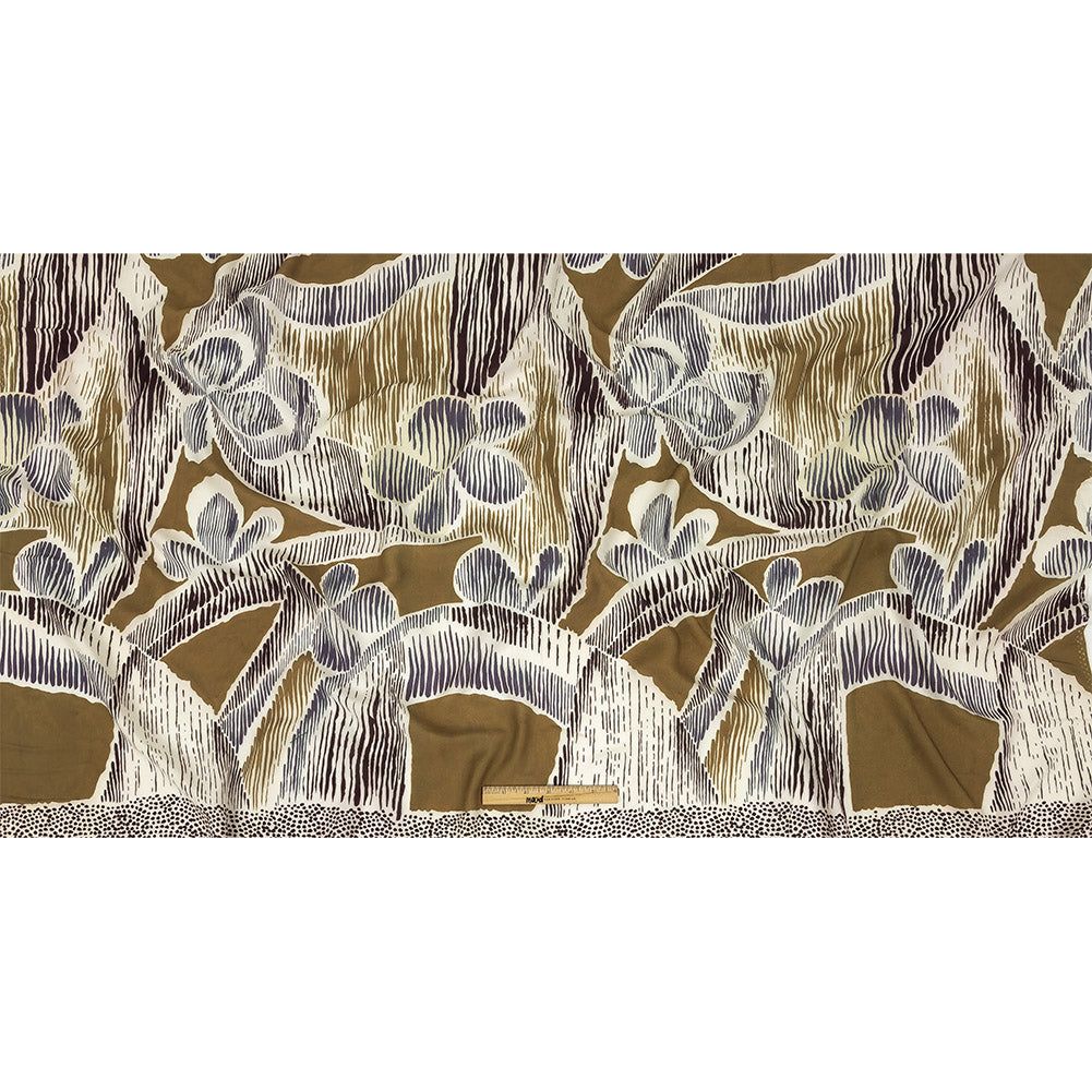 Viscose Twill Panel - Navy and Olive Abstracted Floral - Mood Exclusive Texture Transverse Full Viscose Twill Panel - Navy and Olive Abstracted Floral - Mood Exclusive Texture Transverse Full