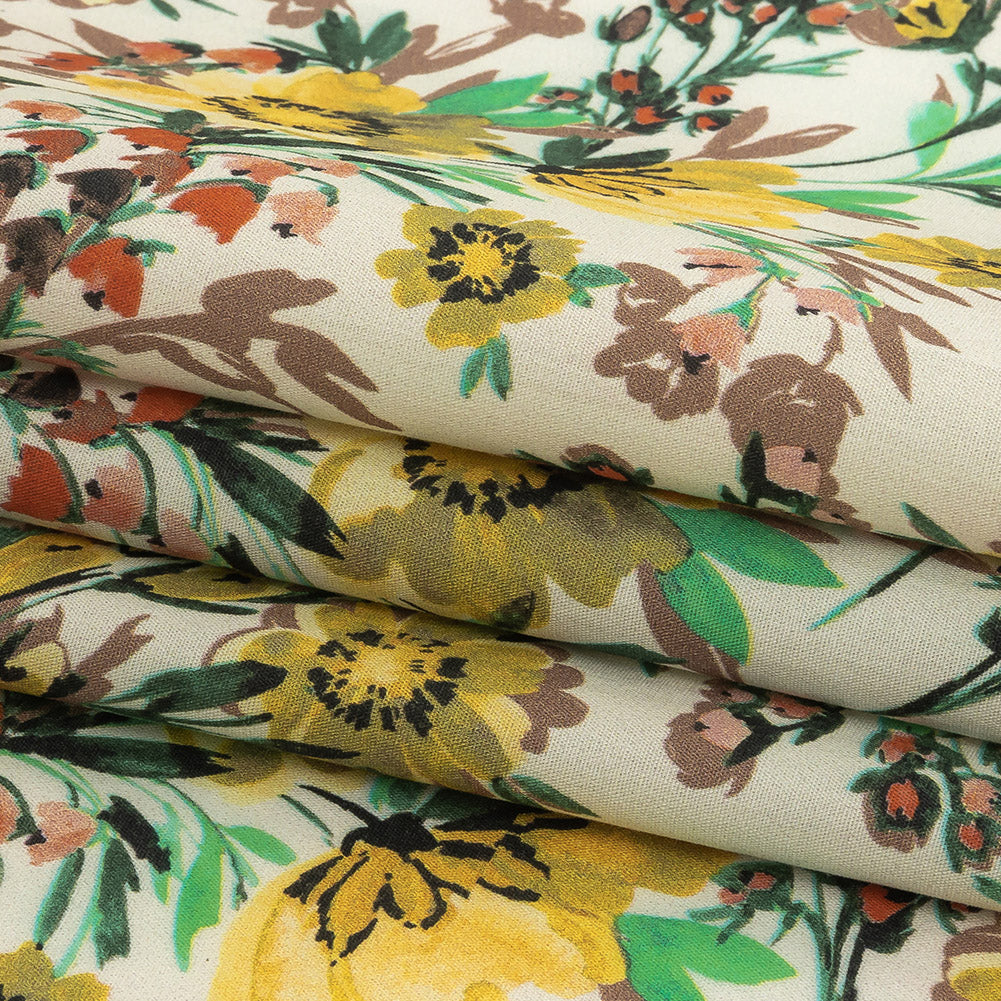 Cotton Poplin Print - Yellow Floral - Mood Exclusive Whimsical Woods Folded Cotton Poplin Print - Yellow Floral - Mood Exclusive Whimsical Woods Folded