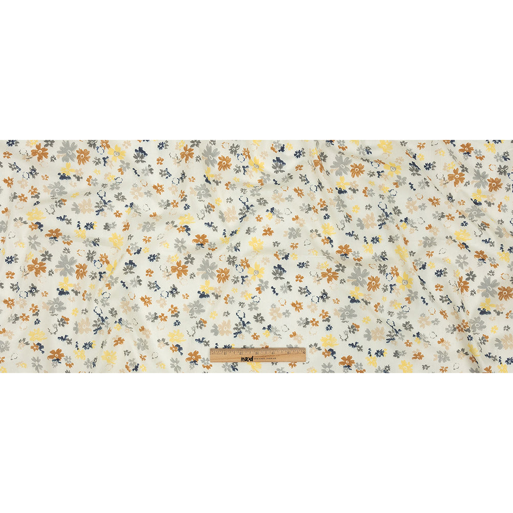 Cotton Poplin Print - Yellow and Blue Gray Floral - Mood Exclusive Petal Impressions Full Cotton Poplin Print - Yellow and Blue Gray Floral - Mood Exclusive Petal Impressions Full