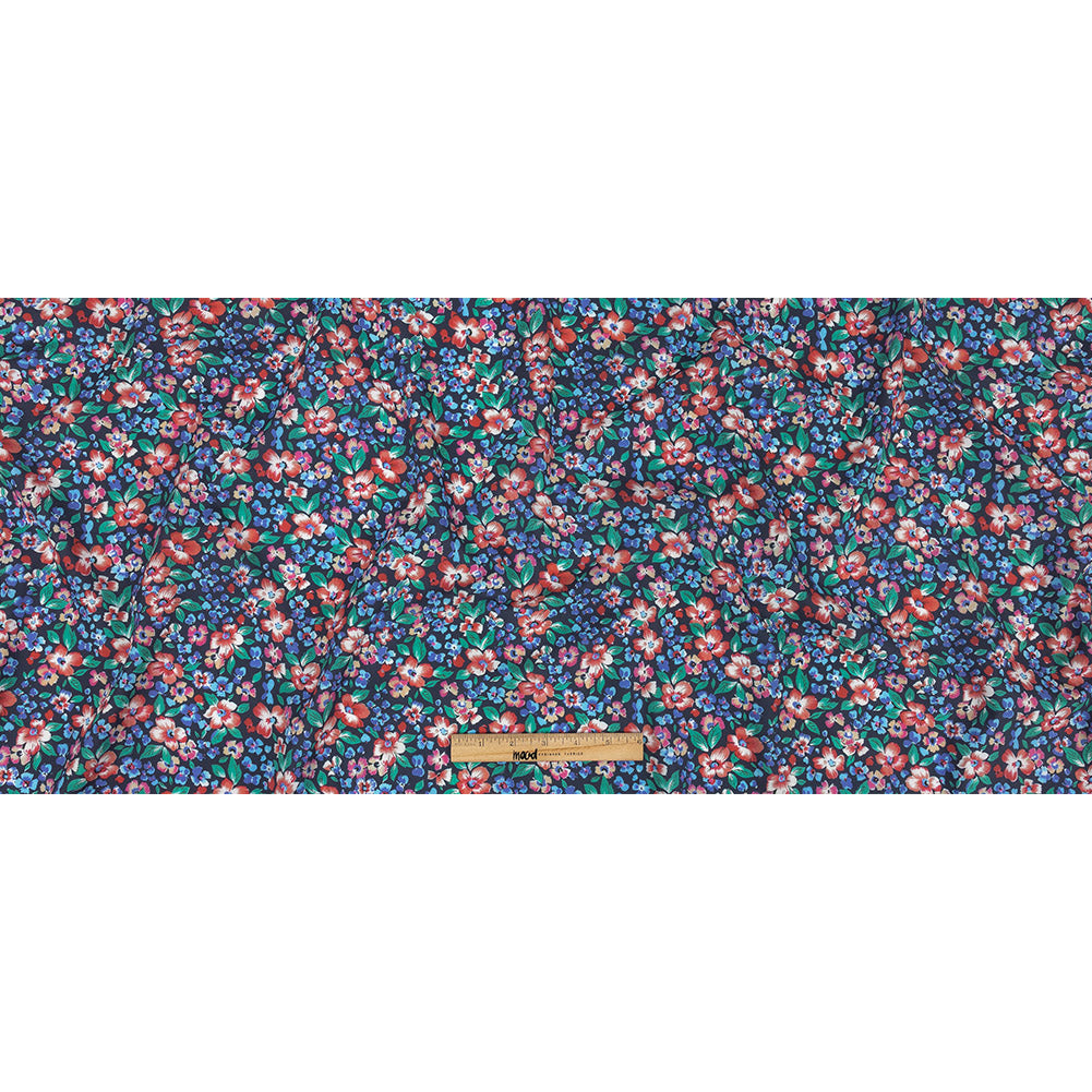 Cotton Poplin Print - Navy and Red Floral - Mood Exclusive Blooming Heat Full Cotton Poplin Print - Navy and Red Floral - Mood Exclusive Blooming Heat Full