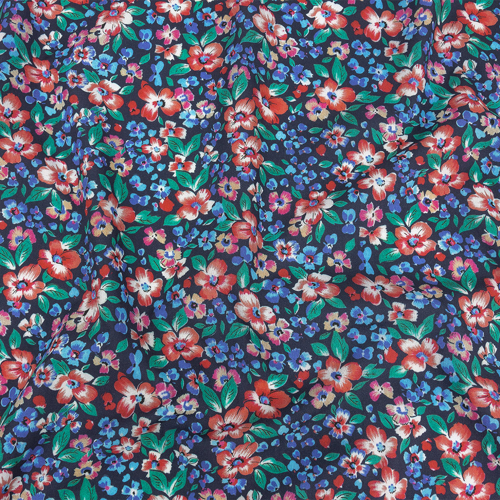 Cotton Poplin Print - Navy and Red Floral - Mood Exclusive Blooming Heat Cotton Poplin Print - Navy and Red Floral - Mood Exclusive Blooming Heat