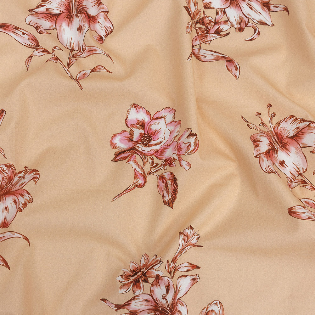 Cotton Poplin Print - Peach and Pink Floral - Mood Exclusive Passion and Prosperity Cotton Poplin Print - Peach and Pink Floral - Mood Exclusive Passion and Prosperity