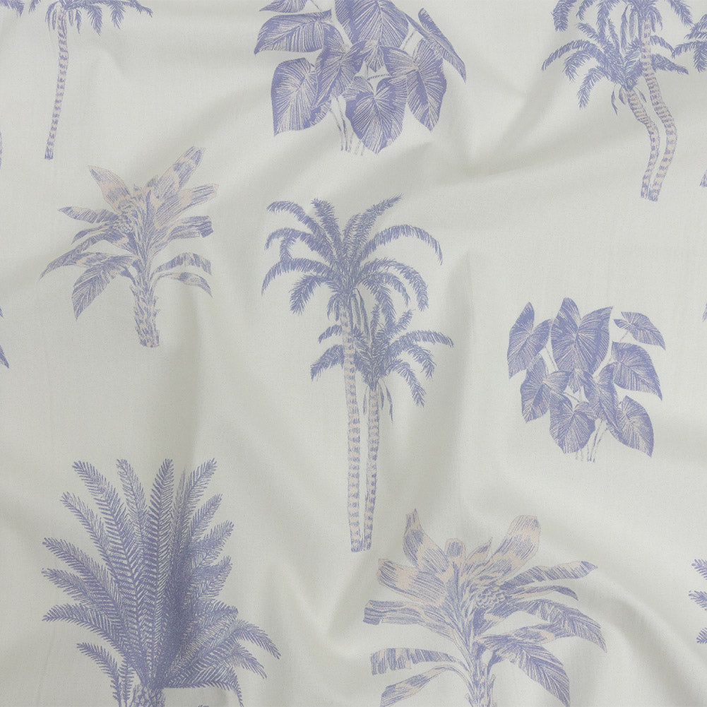 Cotton Poplin Print - Periwinkle and White Palm Trees - Mood Exclusive Sylvan Sanctuaries Cotton Poplin Print - Periwinkle and White Palm Trees - Mood Exclusive Sylvan Sanctuaries