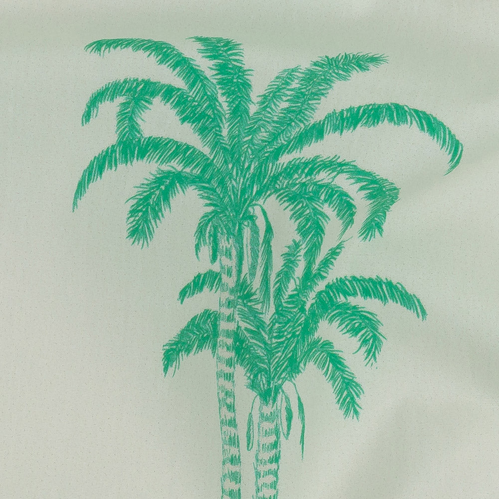Cotton Poplin Print - Kelly Green and White Palm Trees - Mood Exclusive Sylvan Sanctuaries Detail Cotton Poplin Print - Kelly Green and White Palm Trees - Mood Exclusive Sylvan Sanctuaries Detail