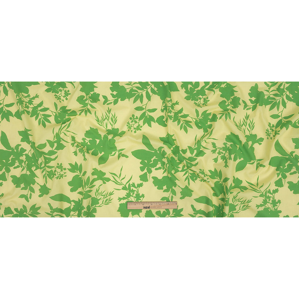 Cotton Poplin Print - Mellow Yellow and Green Floral - Mood Exclusive Sprouting Silhouettes Full Cotton Poplin Print - Mellow Yellow and Green Floral - Mood Exclusive Sprouting Silhouettes Full