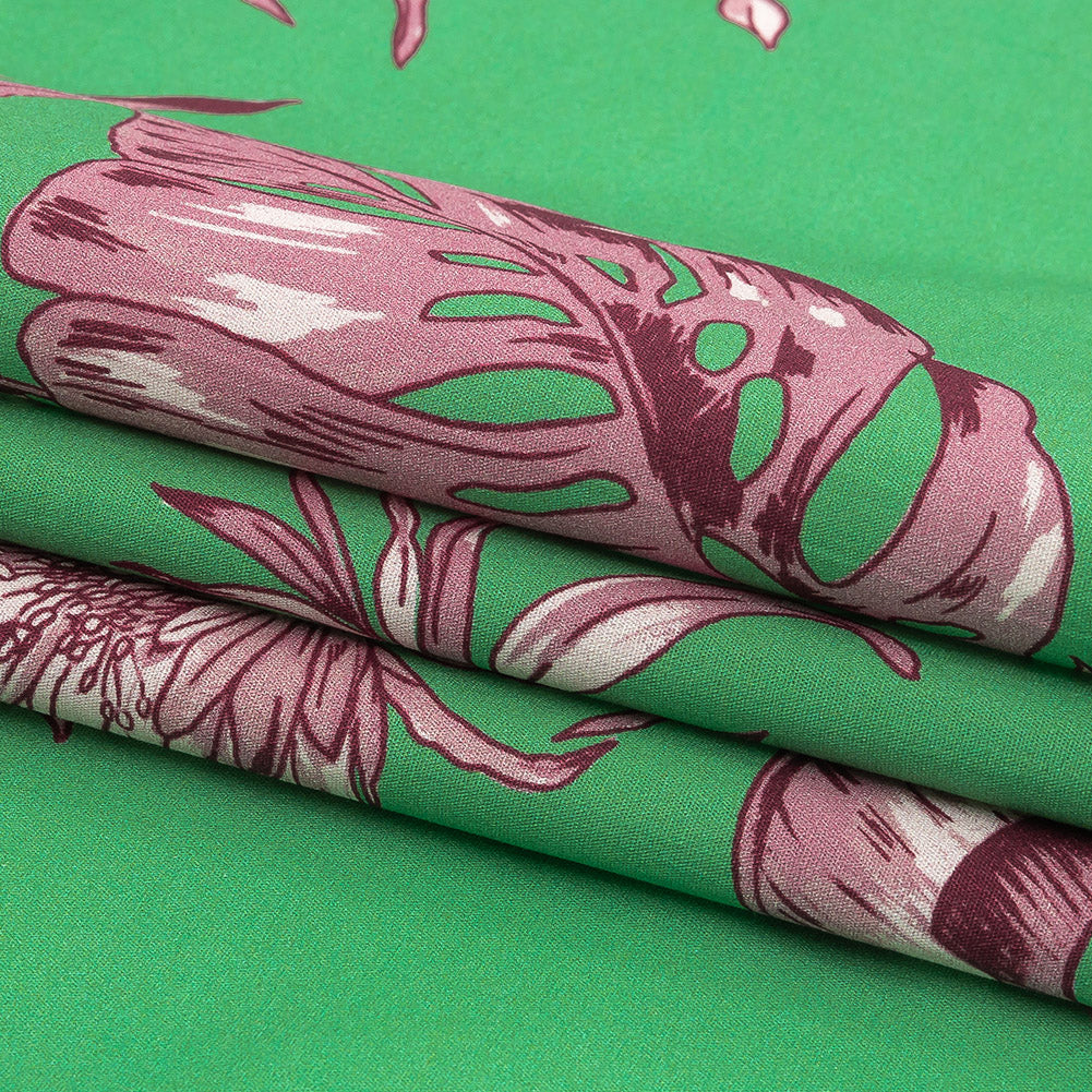 Cotton Poplin Print - Kelly Green and Purple Floral - Mood Exclusive Carefree Compliments Folded Cotton Poplin Print - Kelly Green and Purple Floral - Mood Exclusive Carefree Compliments Folded