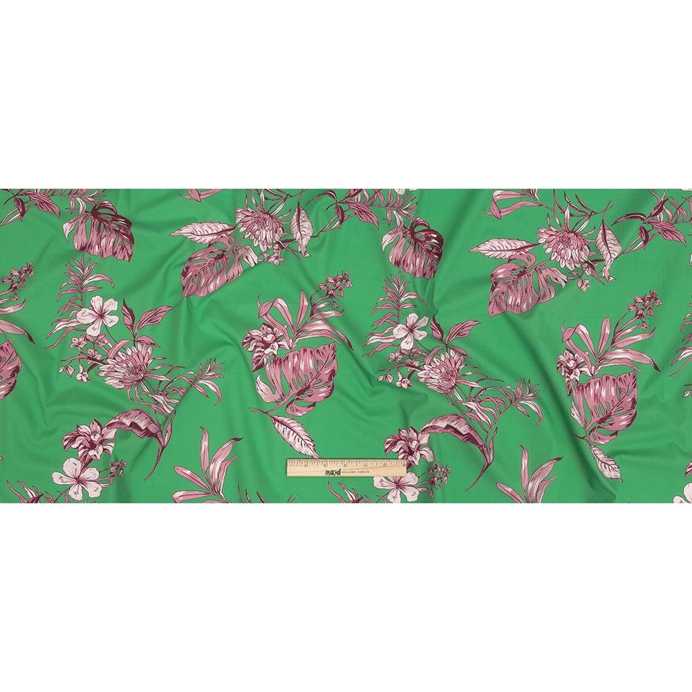 Cotton Poplin Print - Kelly Green and Purple Floral - Mood Exclusive Carefree Compliments Full Cotton Poplin Print - Kelly Green and Purple Floral - Mood Exclusive Carefree Compliments Full