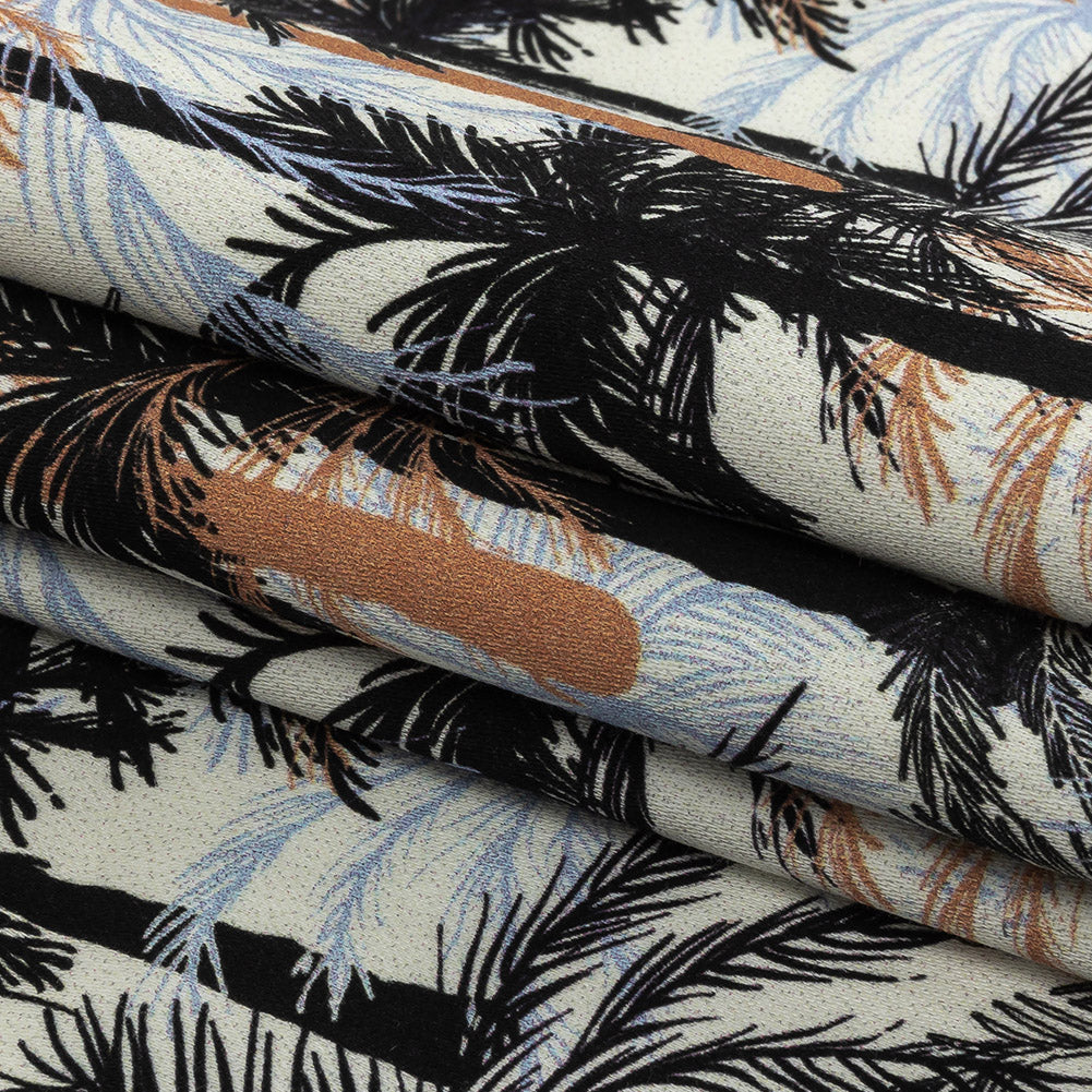 Mood Exclusive White Moonlit Palms Stretch Cotton Sateen Folded Mood Exclusive White Moonlit Palms Stretch Cotton Sateen Folded