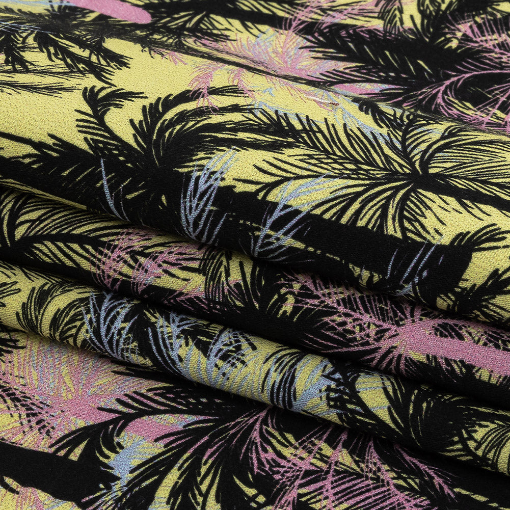Mood Exclusive Yellow Moonlit Palms Stretch Cotton Sateen Folded Mood Exclusive Yellow Moonlit Palms Stretch Cotton Sateen Folded
