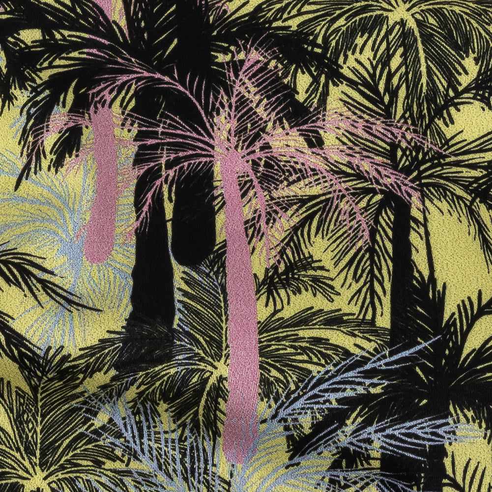 Mood Exclusive Yellow Moonlit Palms Stretch Cotton Sateen Detail Mood Exclusive Yellow Moonlit Palms Stretch Cotton Sateen Detail