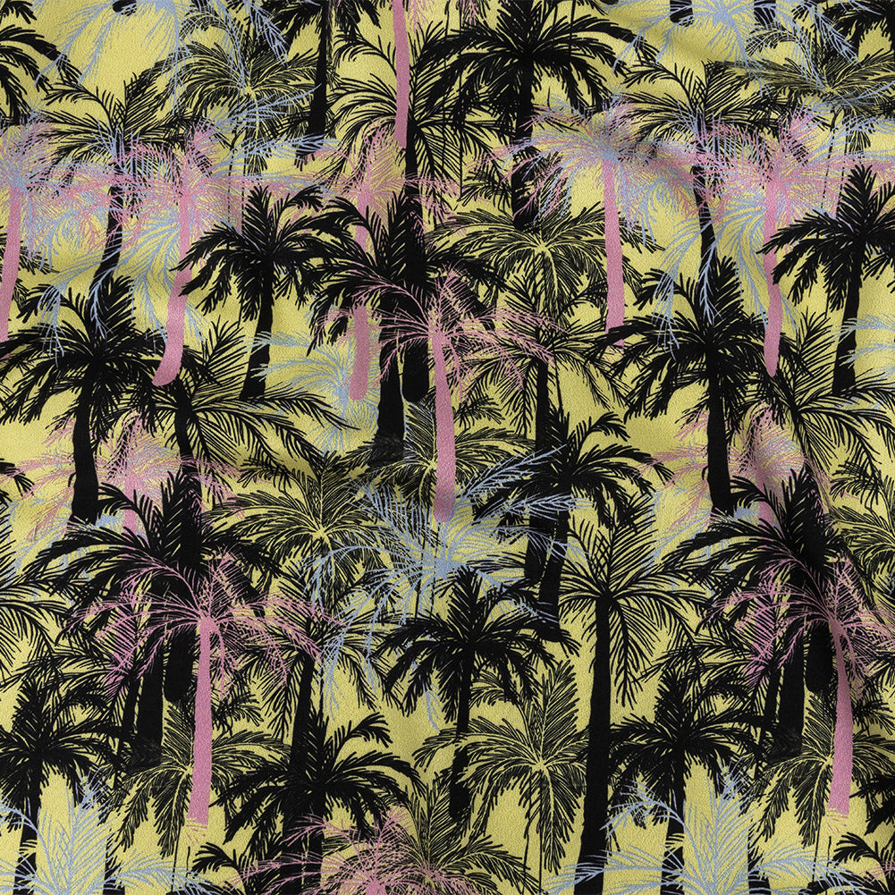 Mood Exclusive Yellow Moonlit Palms Stretch Cotton Sateen Mood Exclusive Yellow Moonlit Palms Stretch Cotton Sateen