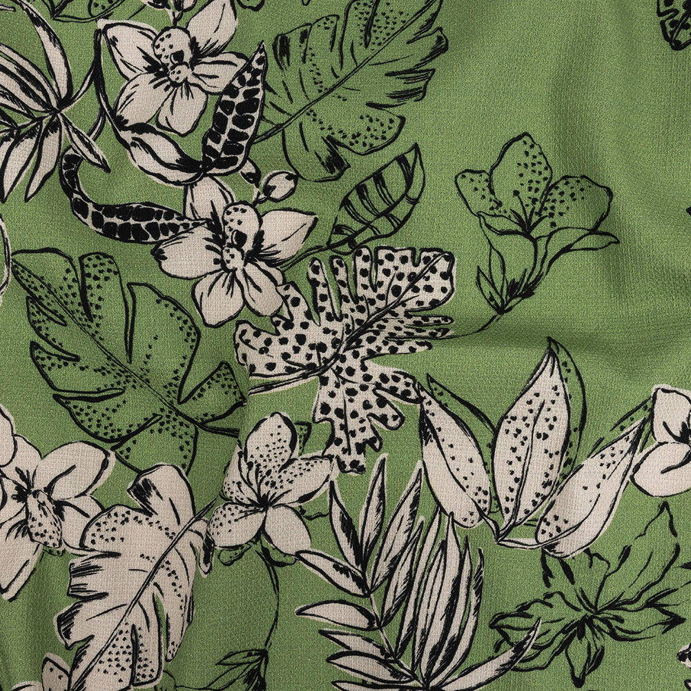 Mood Exclusive Green Warning Spots Stretch Cotton Woven Mood Exclusive Green Warning Spots Stretch Cotton Woven