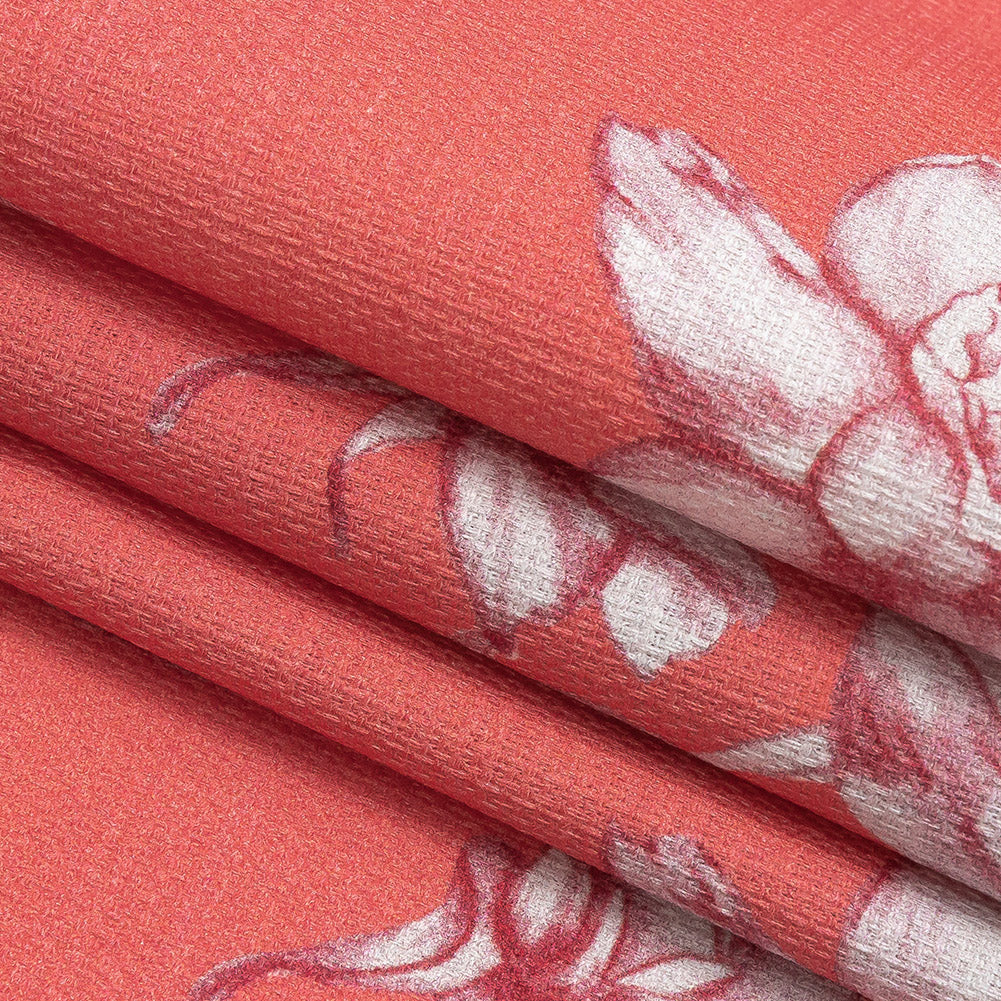 Mood Exclusive Coral Breath of Narcissus Stretch Cotton Woven Folded Mood Exclusive Coral Breath of Narcissus Stretch Cotton Woven Folded