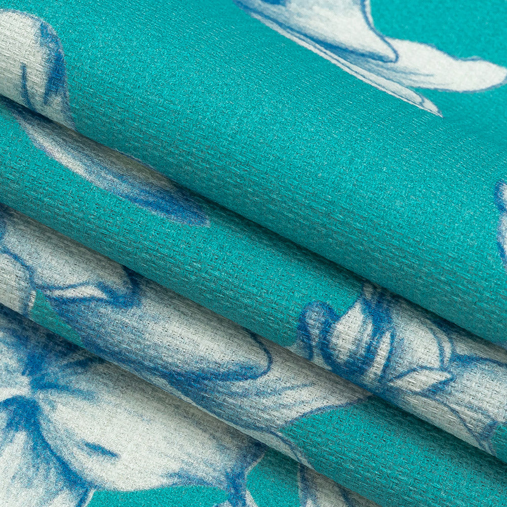 Mood Exclusive Turquoise Breath of Narcissus Stretch Cotton Woven Folded Mood Exclusive Turquoise Breath of Narcissus Stretch Cotton Woven Folded