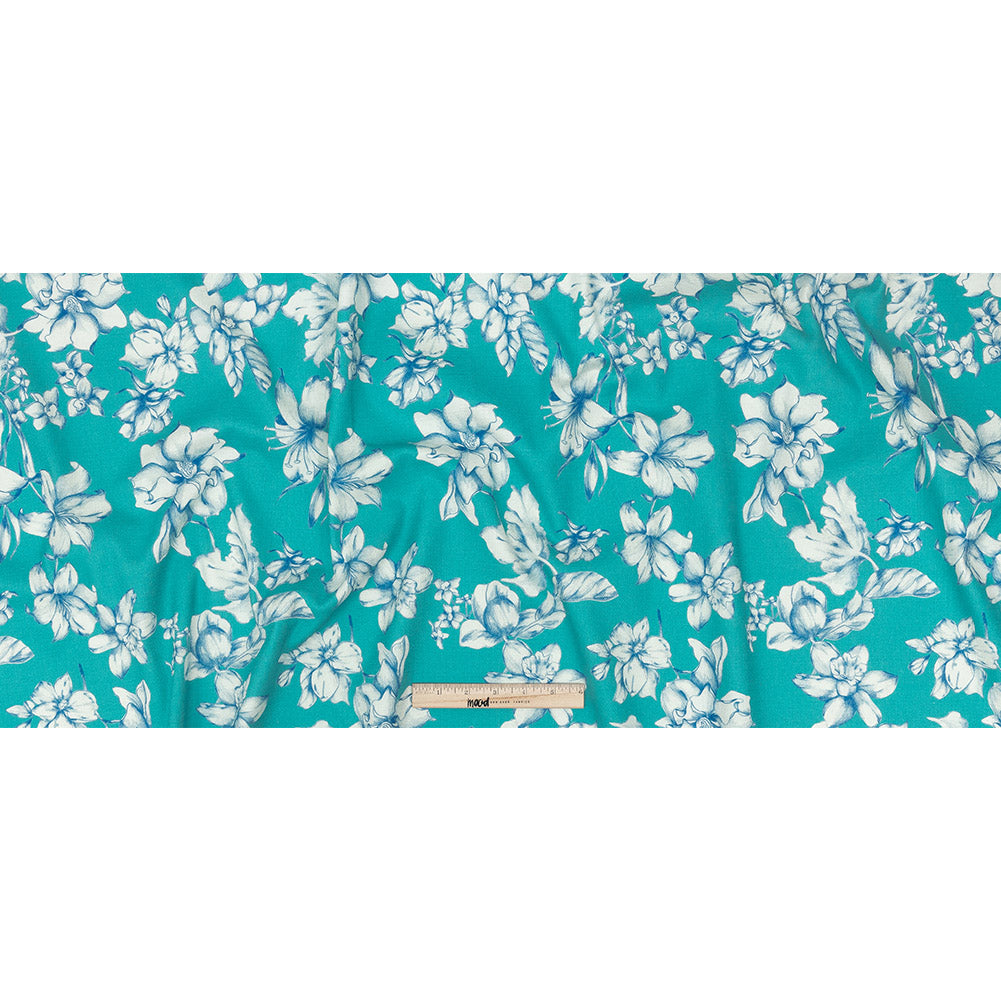 Mood Exclusive Turquoise Breath of Narcissus Stretch Cotton Woven Full Mood Exclusive Turquoise Breath of Narcissus Stretch Cotton Woven Full