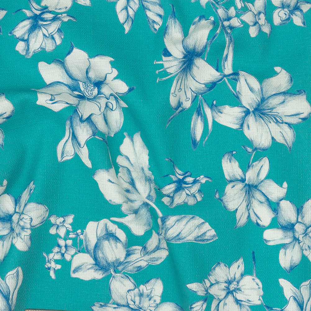 Mood Exclusive Turquoise Breath of Narcissus Stretch Cotton Woven Mood Exclusive Turquoise Breath of Narcissus Stretch Cotton Woven
