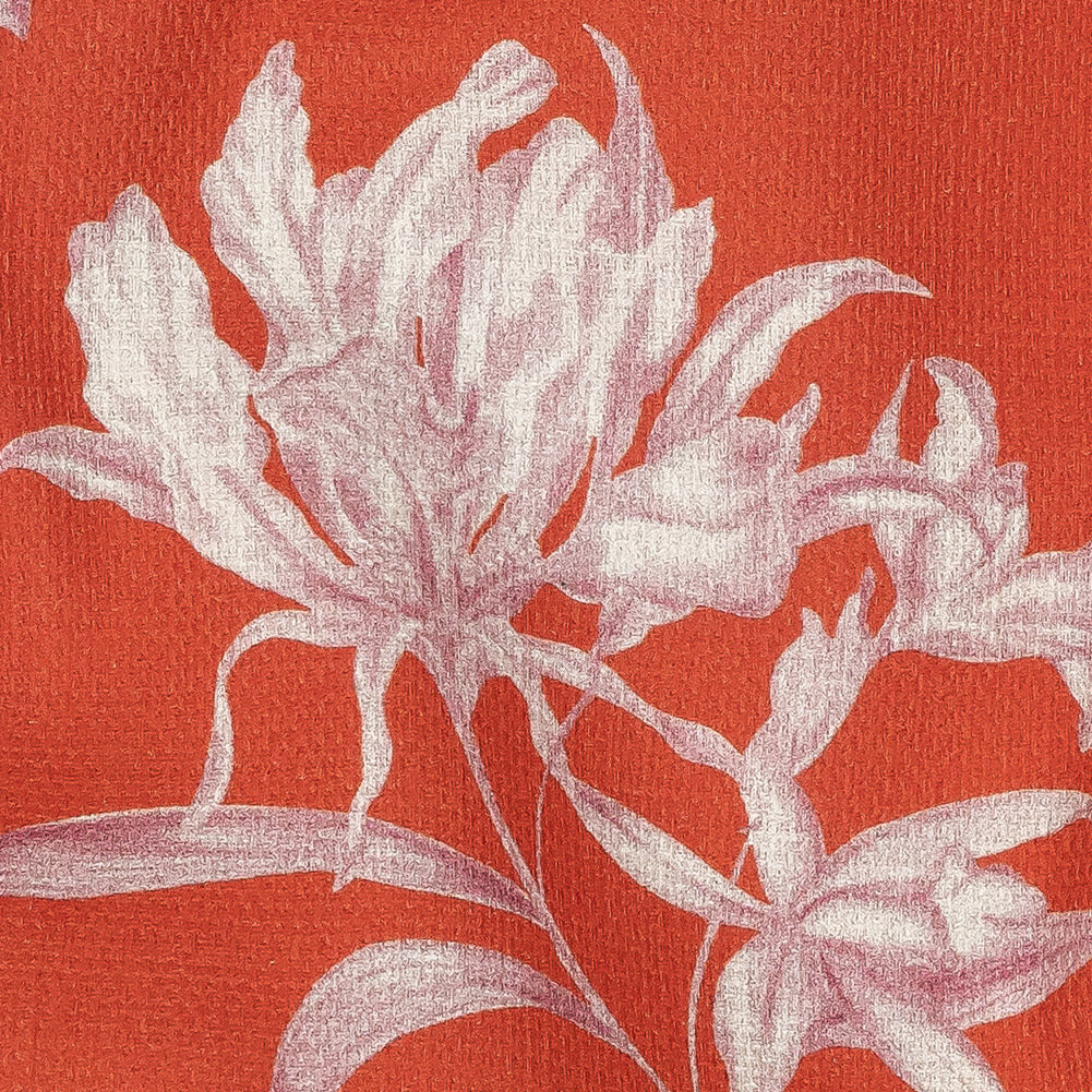 Mood Exclusive Hot Coral Camellia Mirage Stretch Cotton Woven Detail Mood Exclusive Hot Coral Camellia Mirage Stretch Cotton Woven Detail
