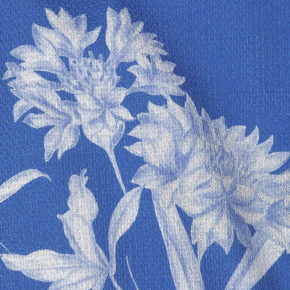 Mood Exclusive Cobalt Blue Camellia Mirage Stretch Cotton Woven Detail Mood Exclusive Cobalt Blue Camellia Mirage Stretch Cotton Woven Detail