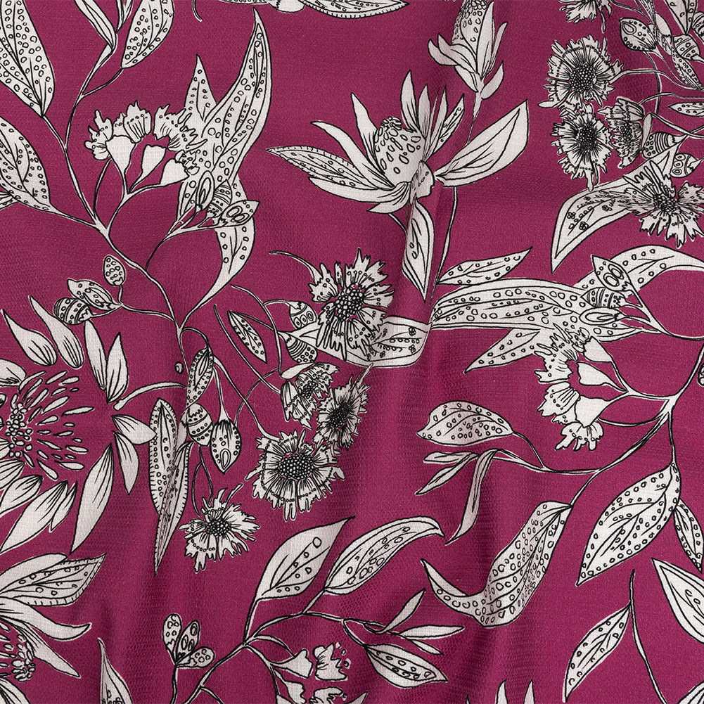 Mood Exclusive Pink Illustrated Cultivation Stretch Cotton Woven Mood Exclusive Pink Illustrated Cultivation Stretch Cotton Woven