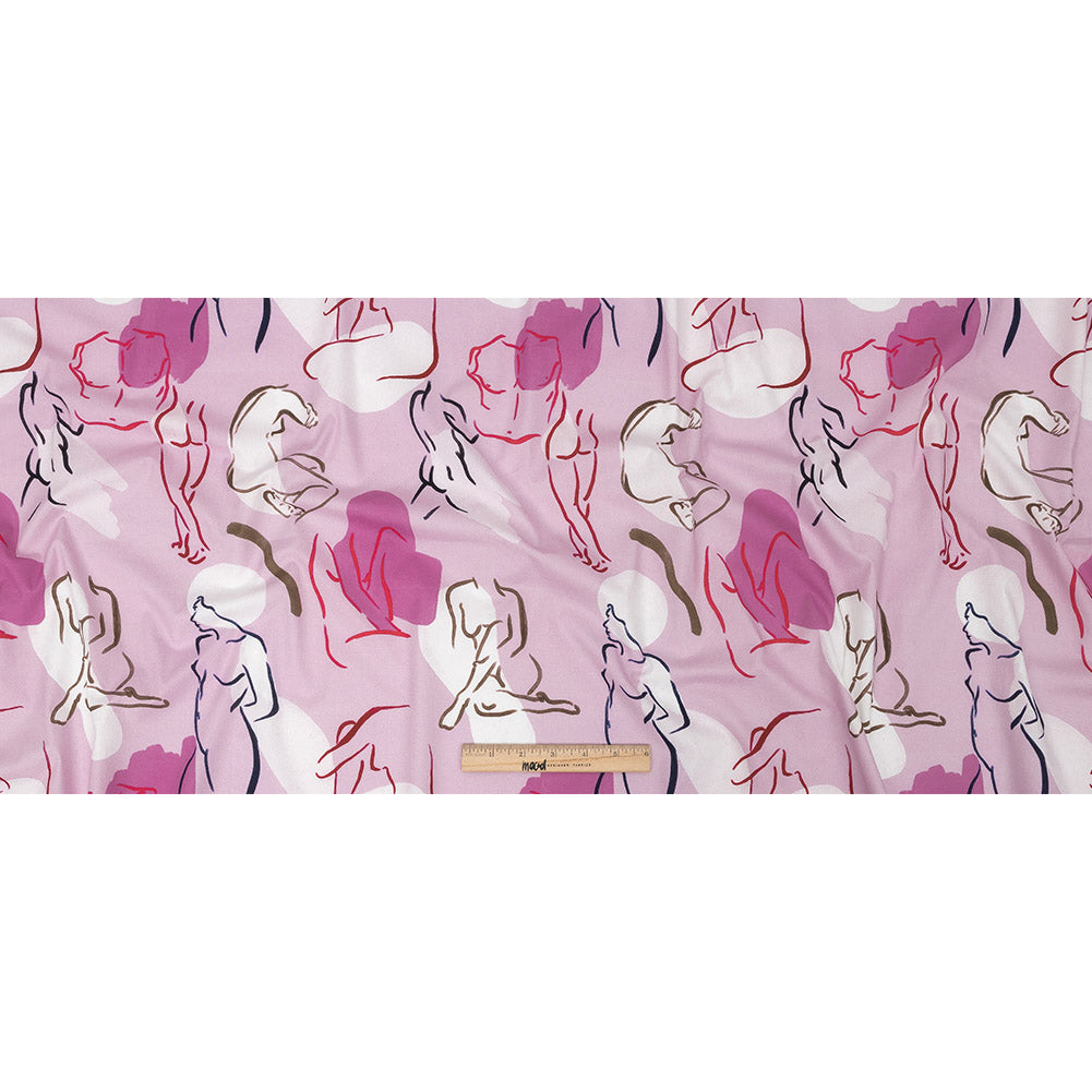 Mood Exclusive Pale Pink Gestural Expressions Stretch Cotton Poplin Full Mood Exclusive Pale Pink Gestural Expressions Stretch Cotton Poplin Full