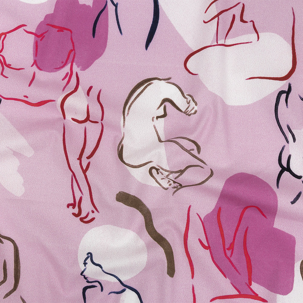 Mood Exclusive Pale Pink Gestural Expressions Stretch Cotton Poplin Mood Exclusive Pale Pink Gestural Expressions Stretch Cotton Poplin