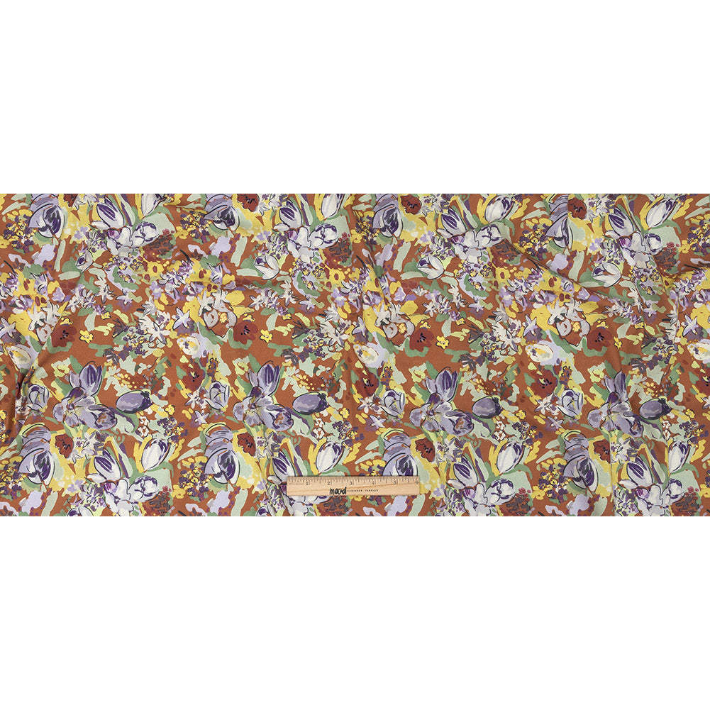 Mood Exclusive Burnt Orange Rock Rose Riot Stretch Cotton Poplin Full Mood Exclusive Burnt Orange Rock Rose Riot Stretch Cotton Poplin Full