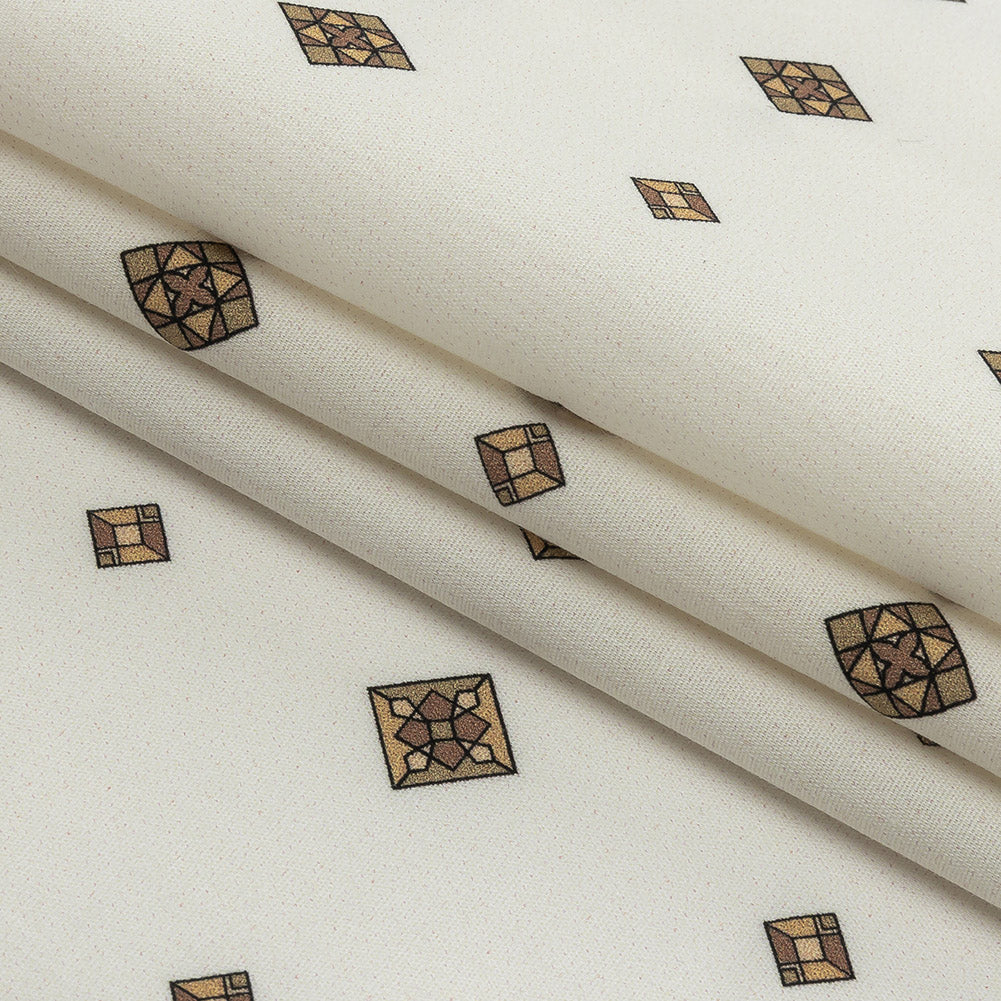 Mood Exclusive Off-White Geometric Gems Stretch Cotton Poplin Folded Mood Exclusive Off-White Geometric Gems Stretch Cotton Poplin Folded