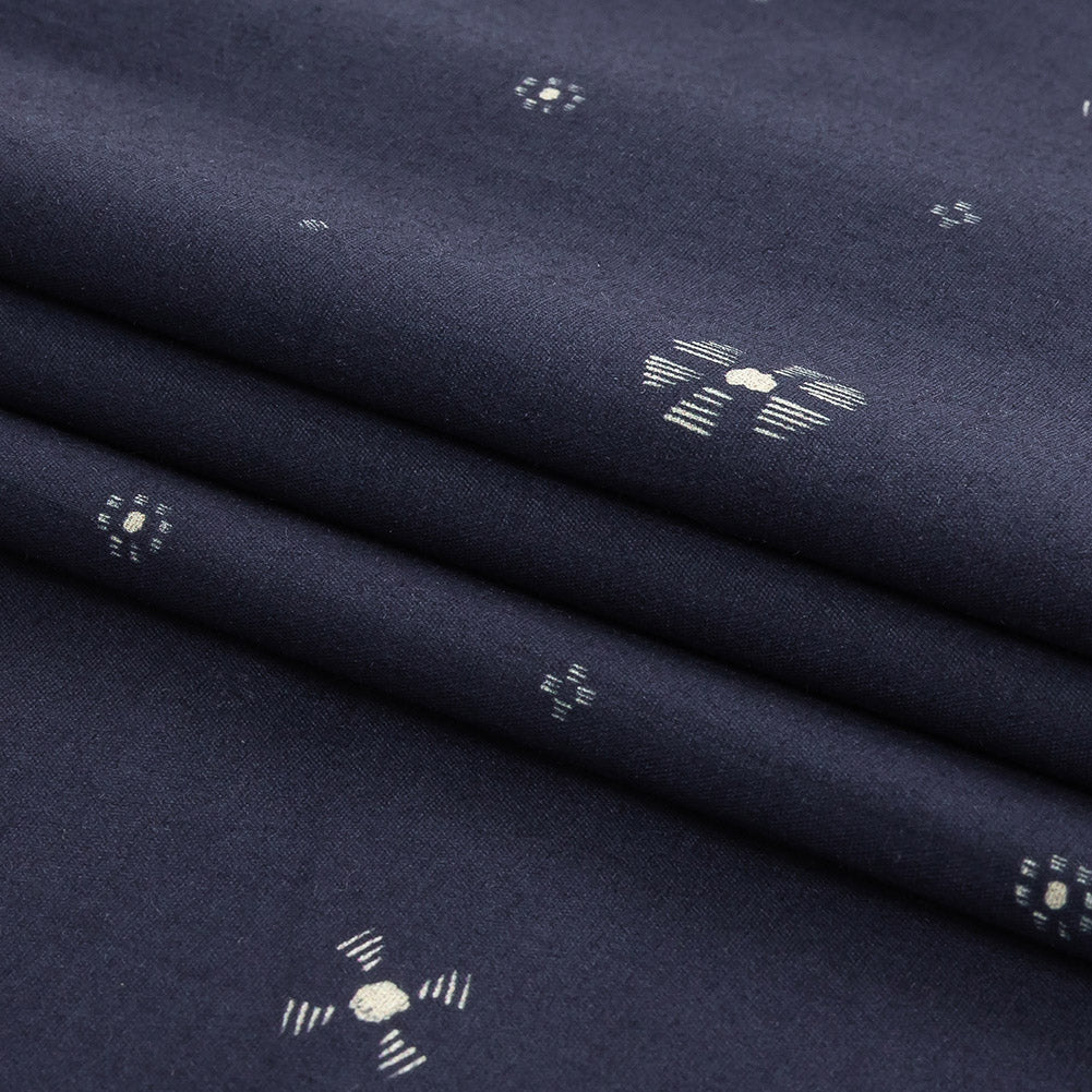 Mood Exclusive Navy Wisps of Wonder Stretch Cotton Poplin Folded Mood Exclusive Navy Wisps of Wonder Stretch Cotton Poplin Folded