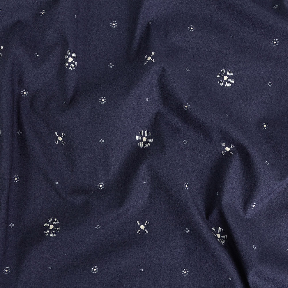 Mood Exclusive Navy Wisps of Wonder Stretch Cotton Poplin Mood Exclusive Navy Wisps of Wonder Stretch Cotton Poplin