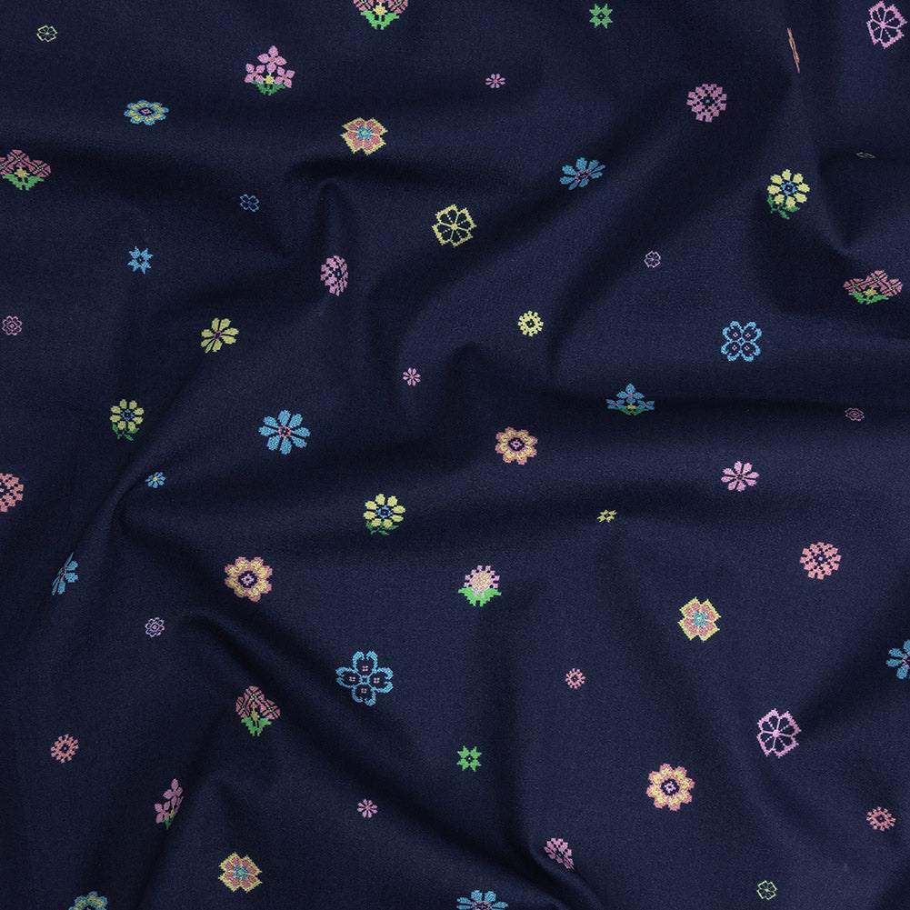 Mood Exclusive Navy Stadium Arcadium Stretch Cotton Poplin Mood Exclusive Navy Stadium Arcadium Stretch Cotton Poplin