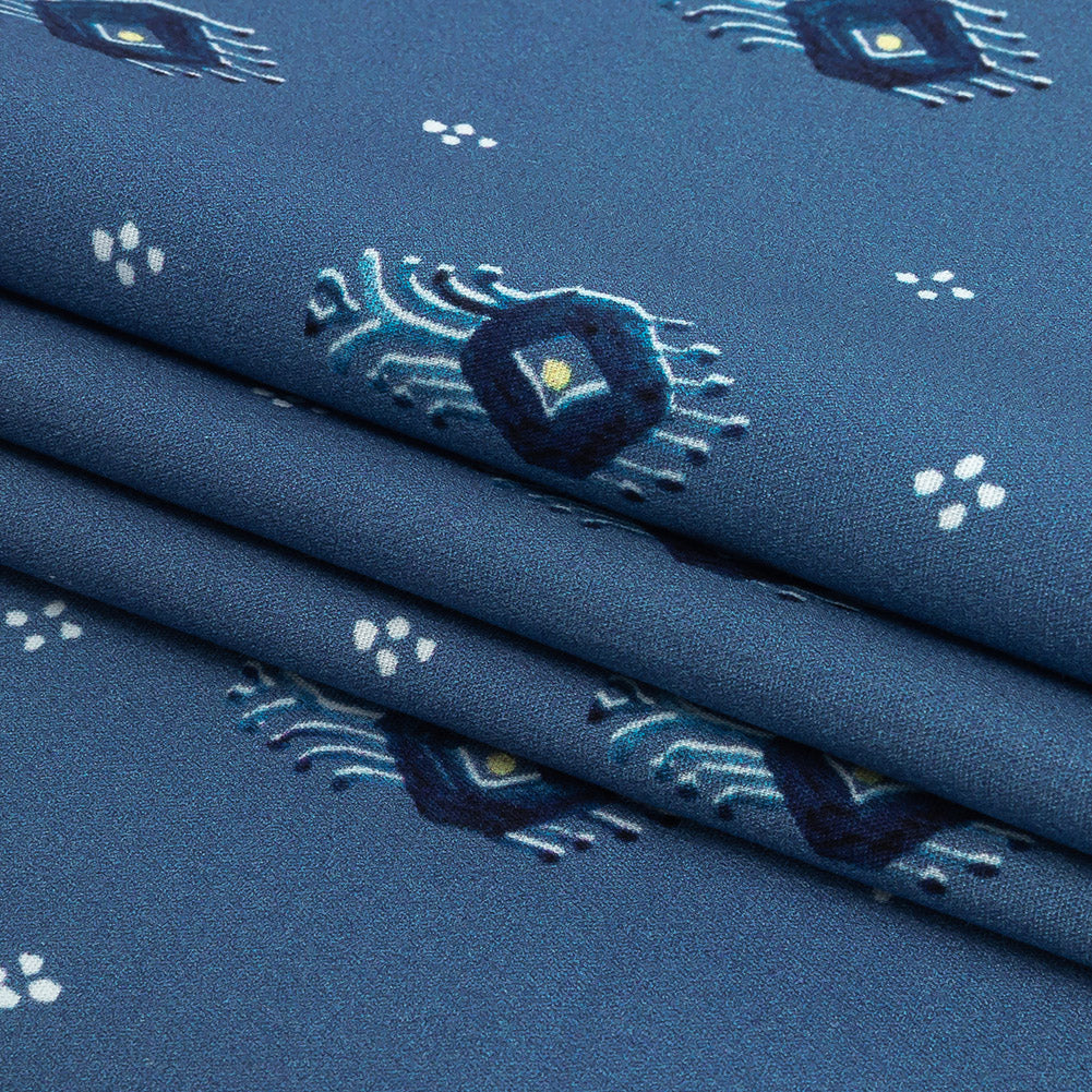 Mood Exclusive Dusty Blue Evil Eye Stretch Cotton Poplin Folded Mood Exclusive Dusty Blue Evil Eye Stretch Cotton Poplin Folded