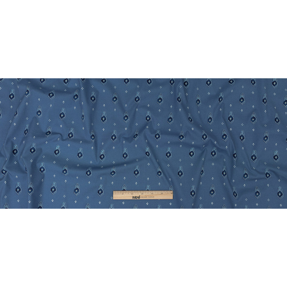 Mood Exclusive Dusty Blue Evil Eye Stretch Cotton Poplin Full Mood Exclusive Dusty Blue Evil Eye Stretch Cotton Poplin Full