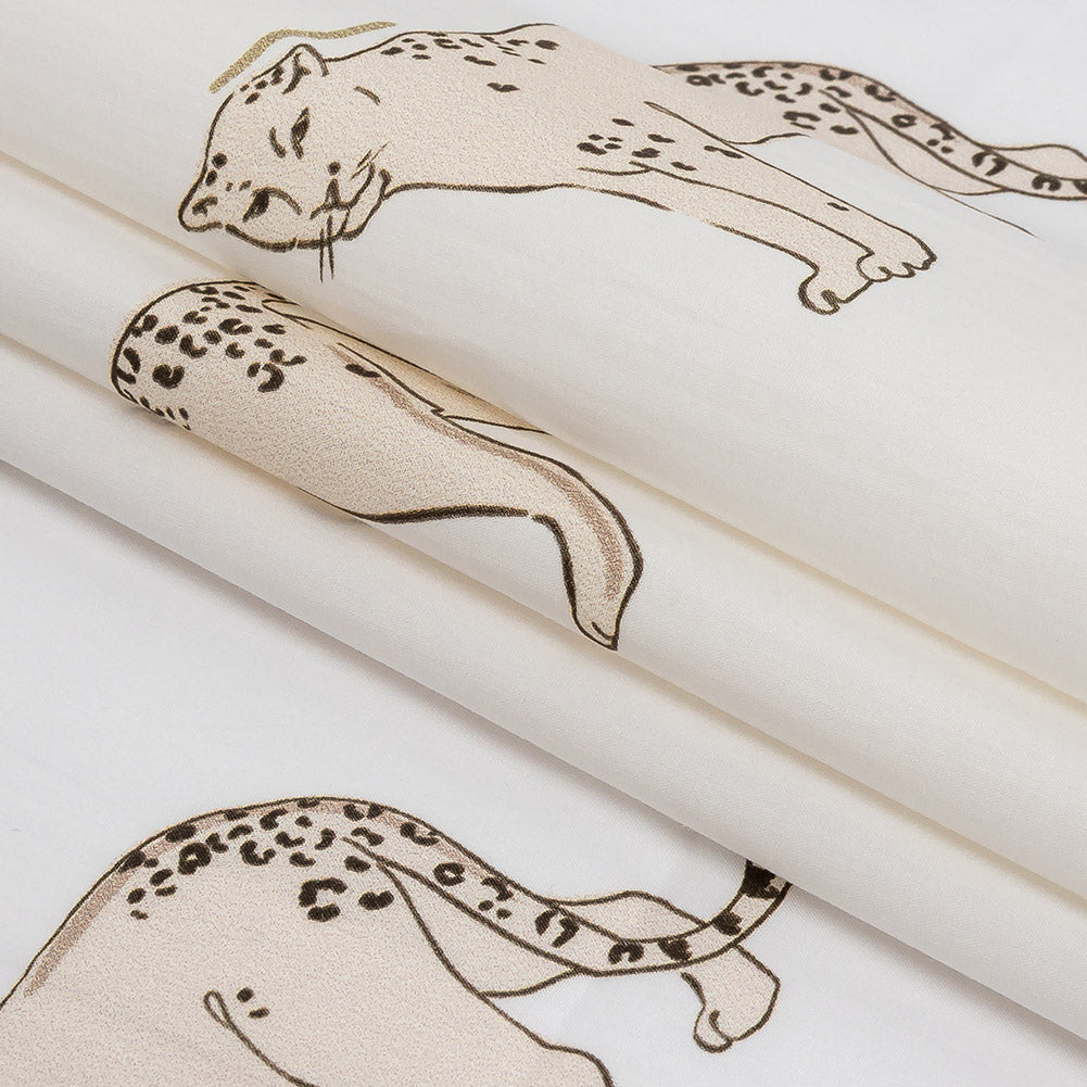 Mood Exclusive Beige Leopards of Languor Cotton Poplin Folded Mood Exclusive Beige Leopards of Languor Cotton Poplin Folded