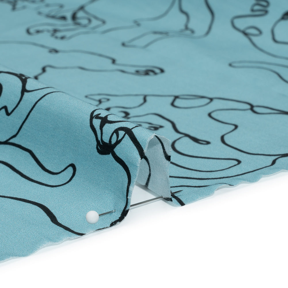 Mood Exclusive Blue Kitty Kraze Cotton Poplin Mood Exclusive Blue Kitty Kraze Cotton Poplin
