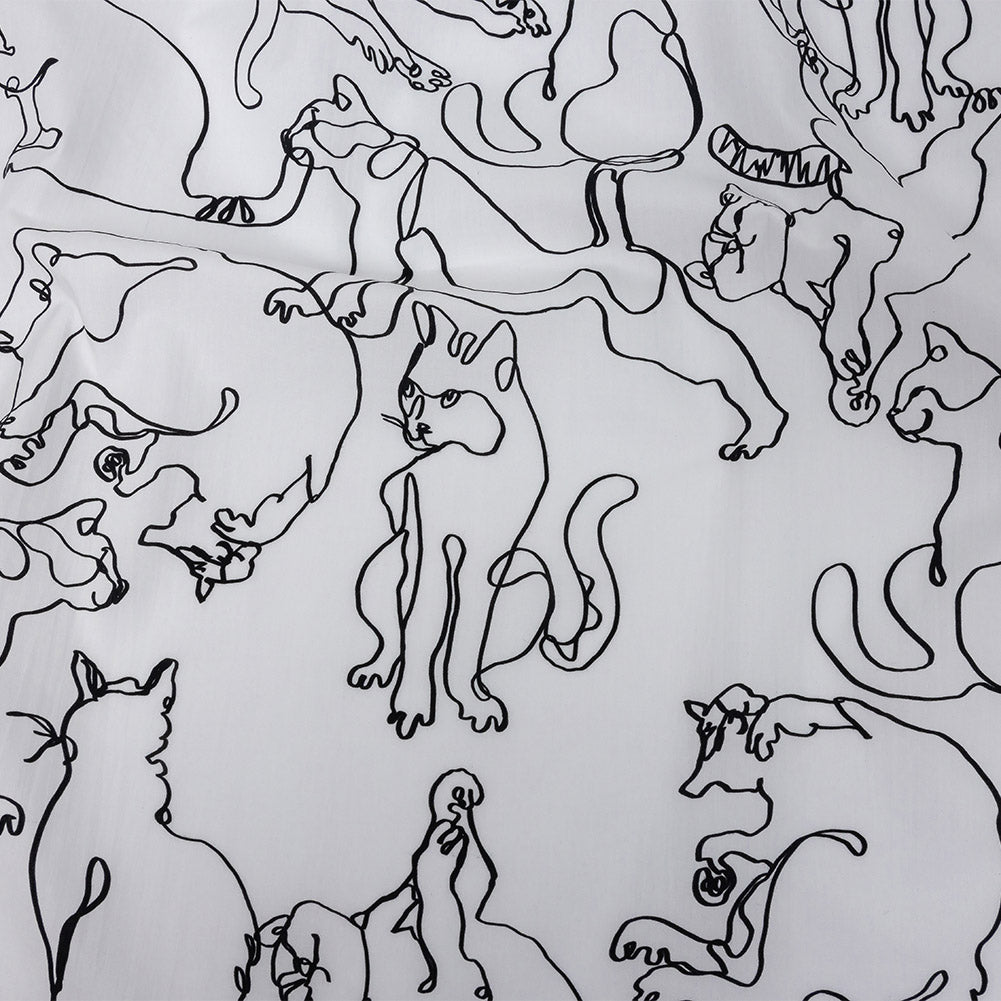 Mood Exclusive White Kitty Kraze Cotton Poplin Mood Exclusive White Kitty Kraze Cotton Poplin